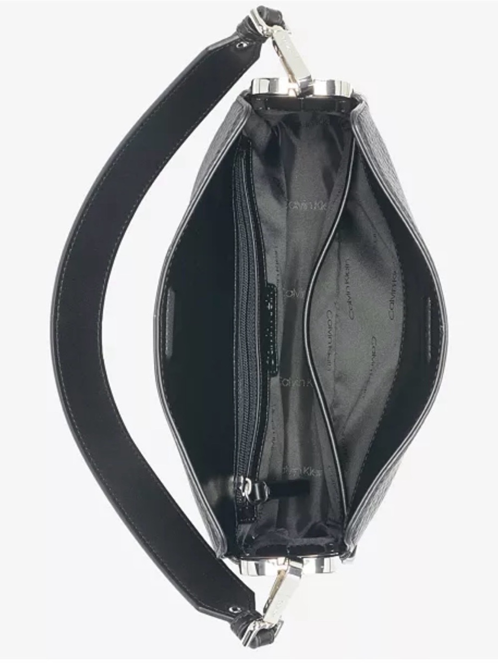Calvin Klein Fay Demi Shoulder with Magnetic Top Closure Black Pebbled - Picture 7 of 15